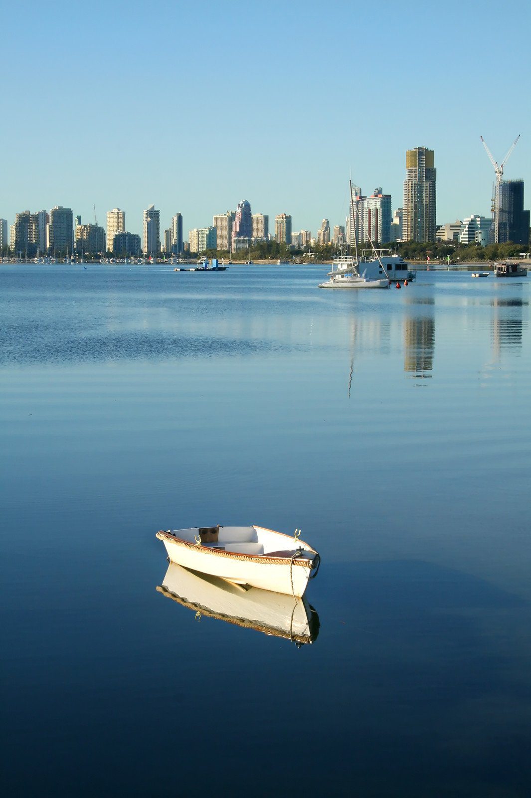 Looking at Surfers Paradise across the Broadwater, Gold Coast, Queensland Australia
