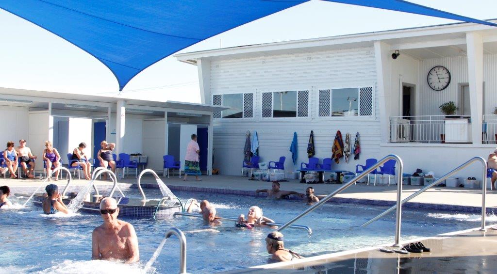 The hot pools at the Moree Artesian Aquatic Centre, NSW Australia