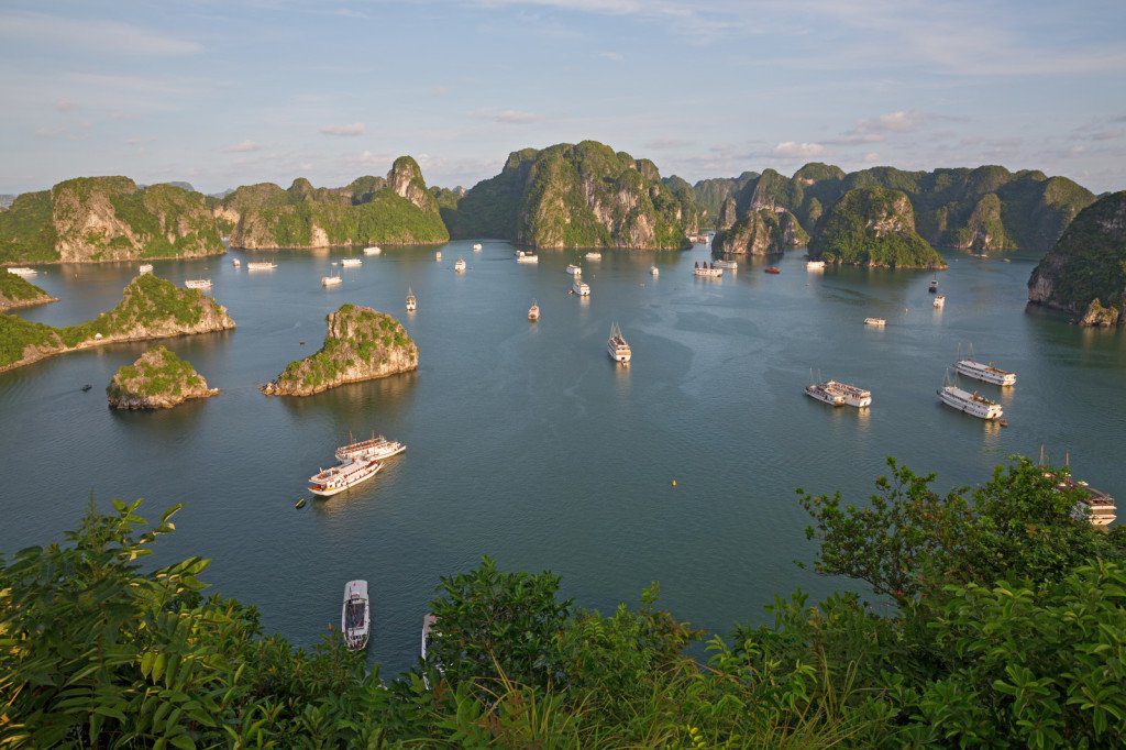 A view over Halong Bay in Vietnam