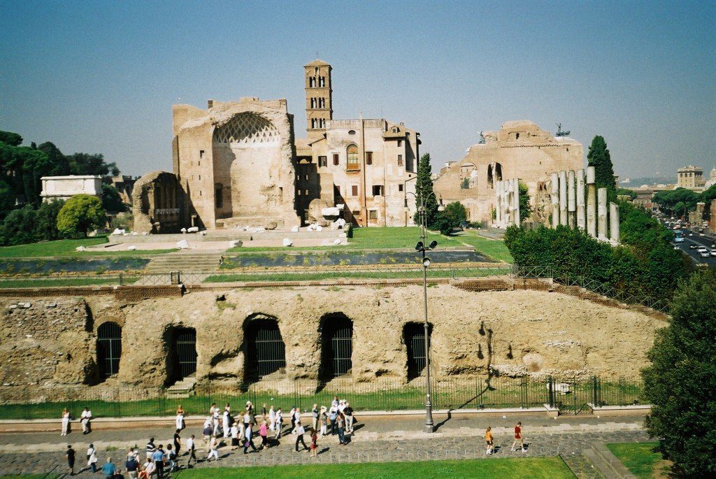 View over the Roman Forum from Colosseum, Rome