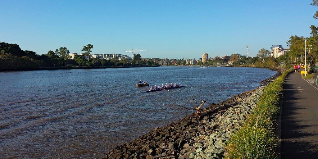 Rowing on the Brisbane River