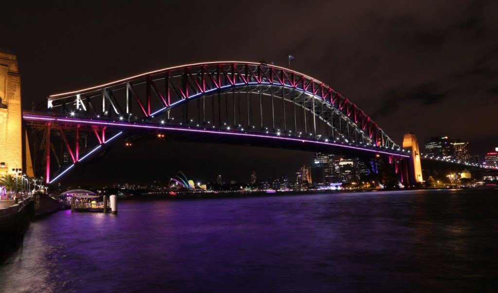 Sydney Vivid Festival - Lighting of the Sydney Harbour Bridge, Australia