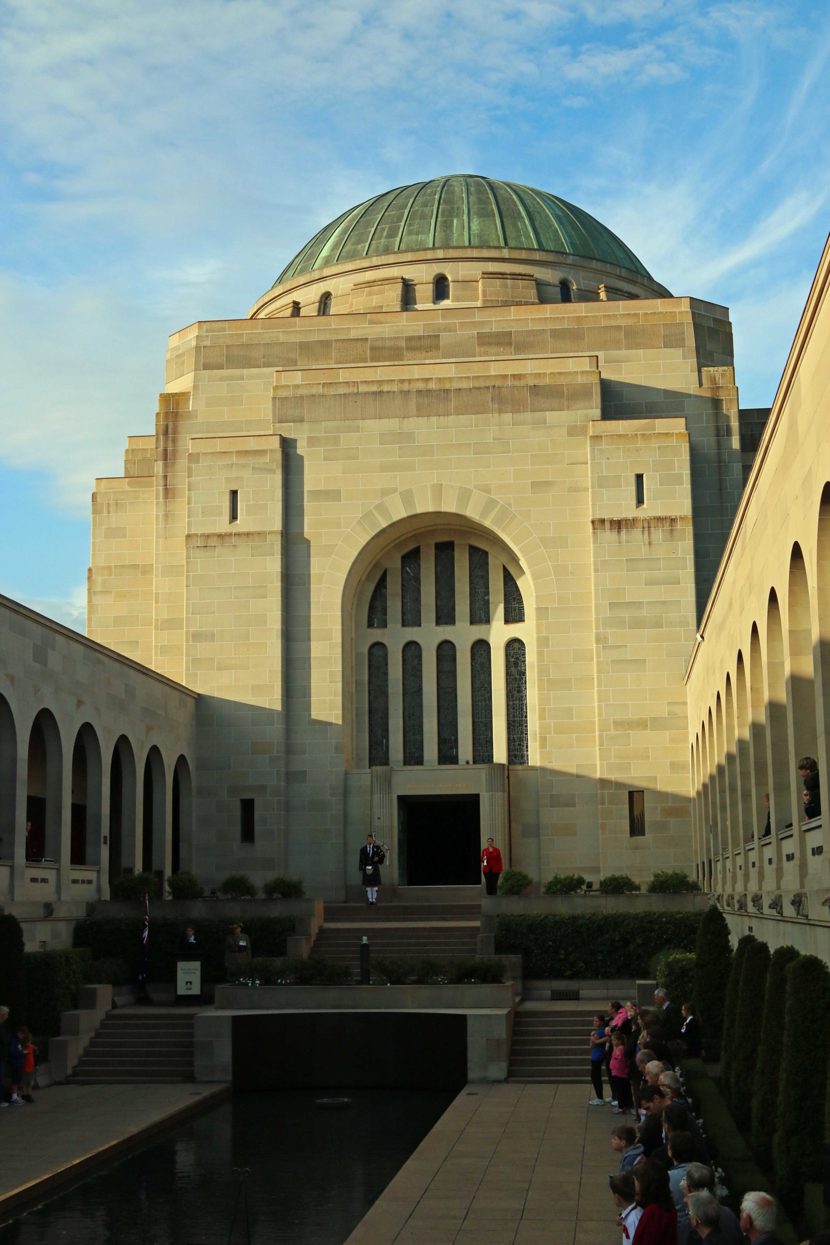 Gathering for the Last Post Ceremony at the Australian War Memorial in Canberra