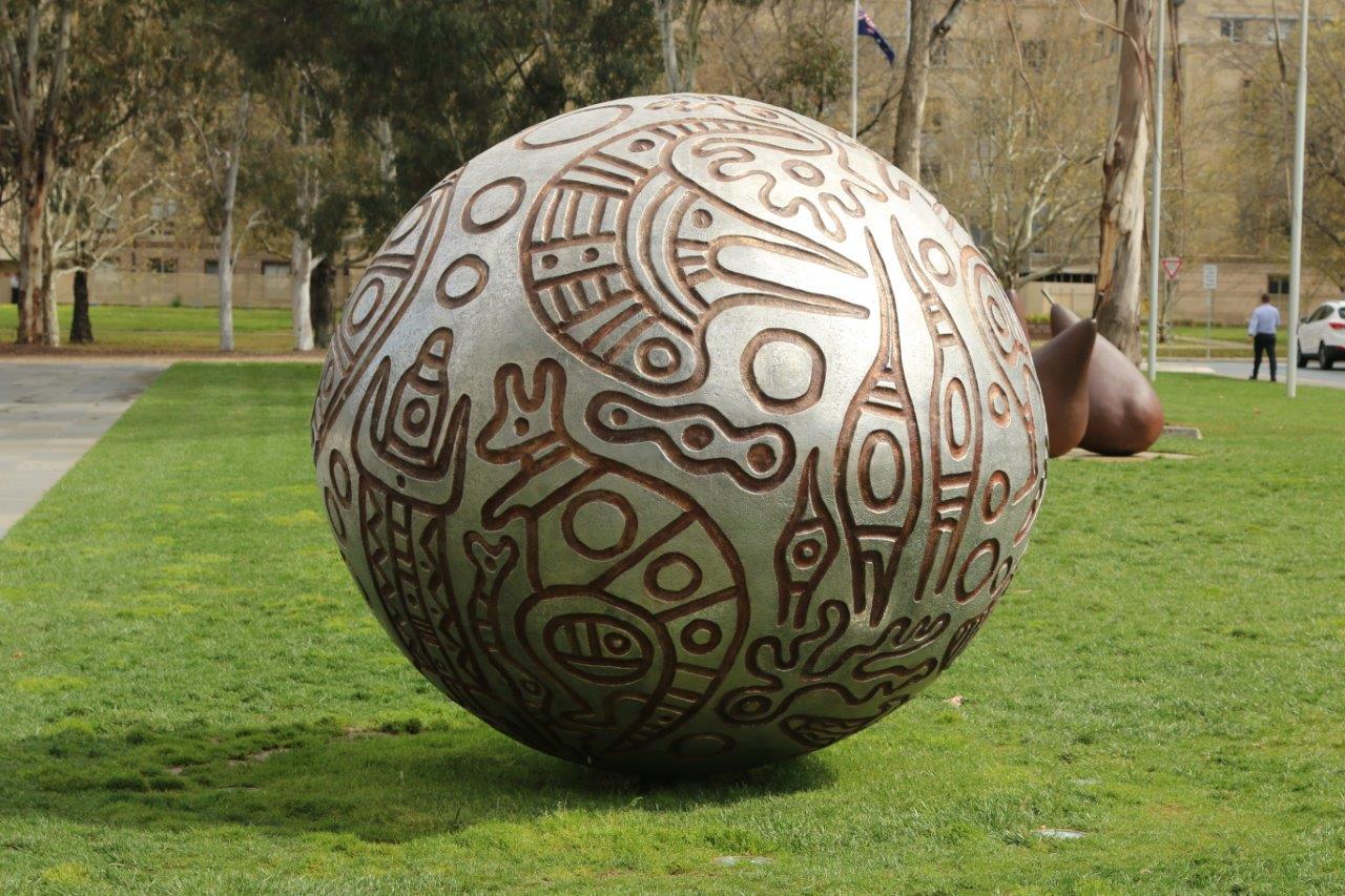 Sculptures in front of the National Gallery of Australia in Canberra