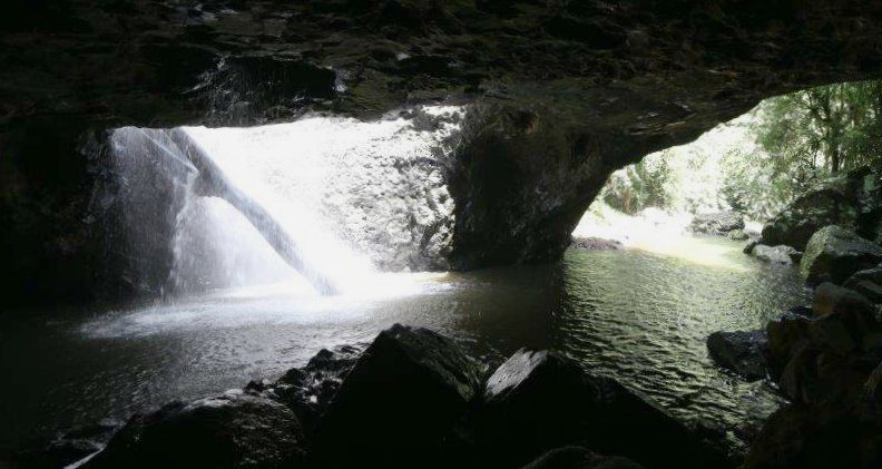 View from inside the cave at Natural Bridge in Springbrook National Park, Queensland