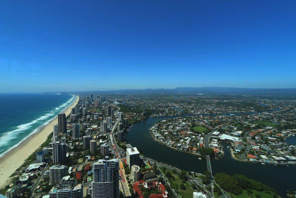The View Over the Southern Gold Coast from the Q1 Skypoint Observation Deck
