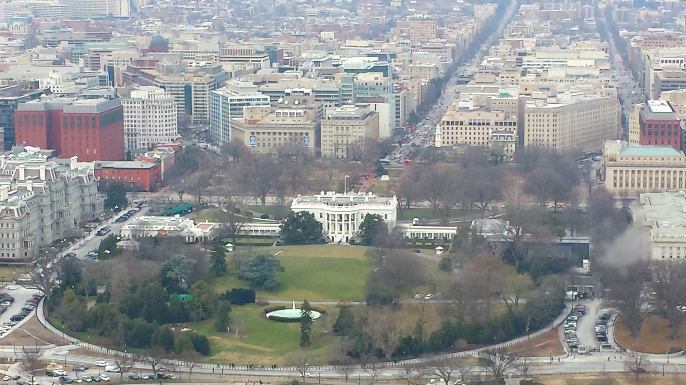 View of the White House from the Washington Monument in the National Mall, Washington DC