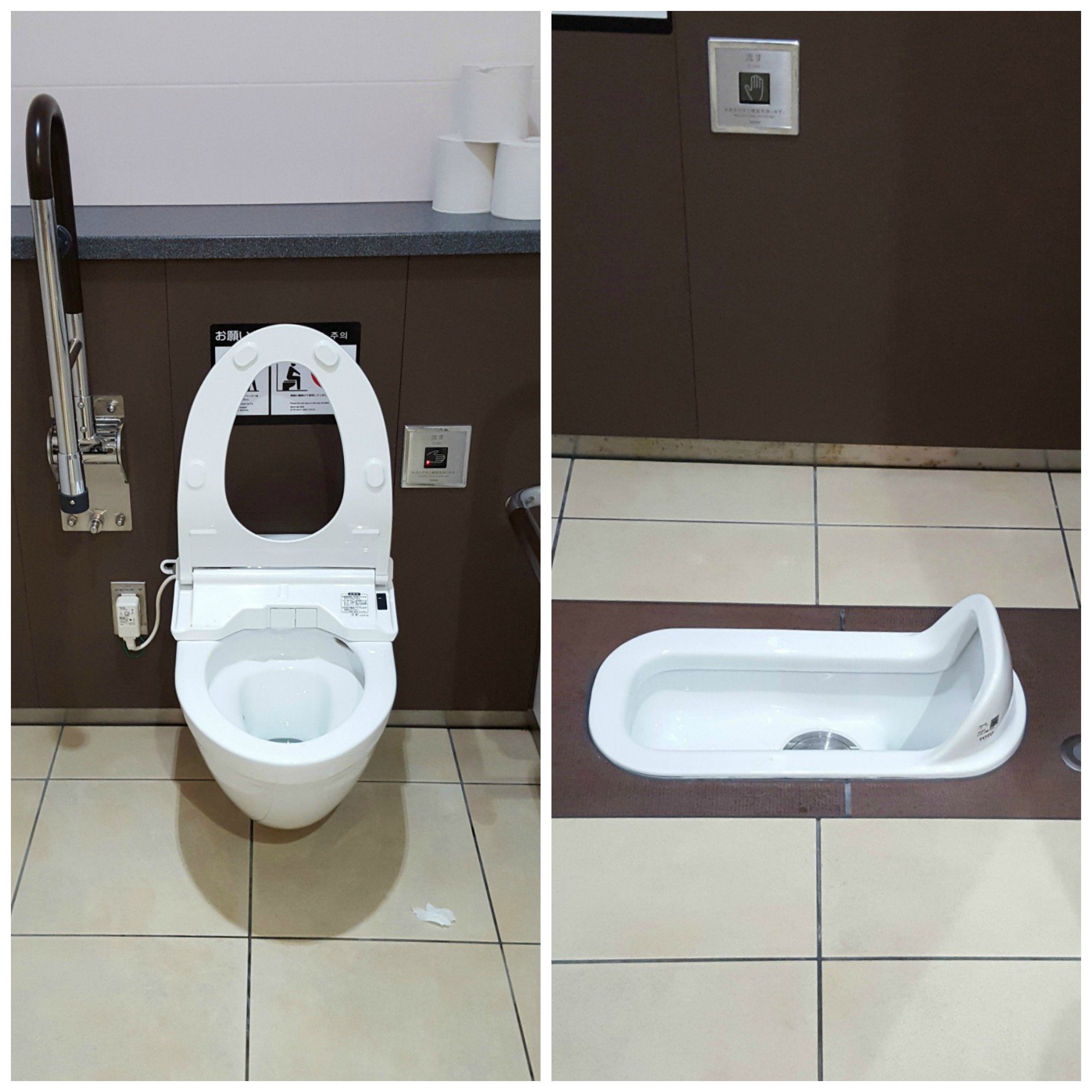 Bidet Toilet and Squat Toilet in Japan