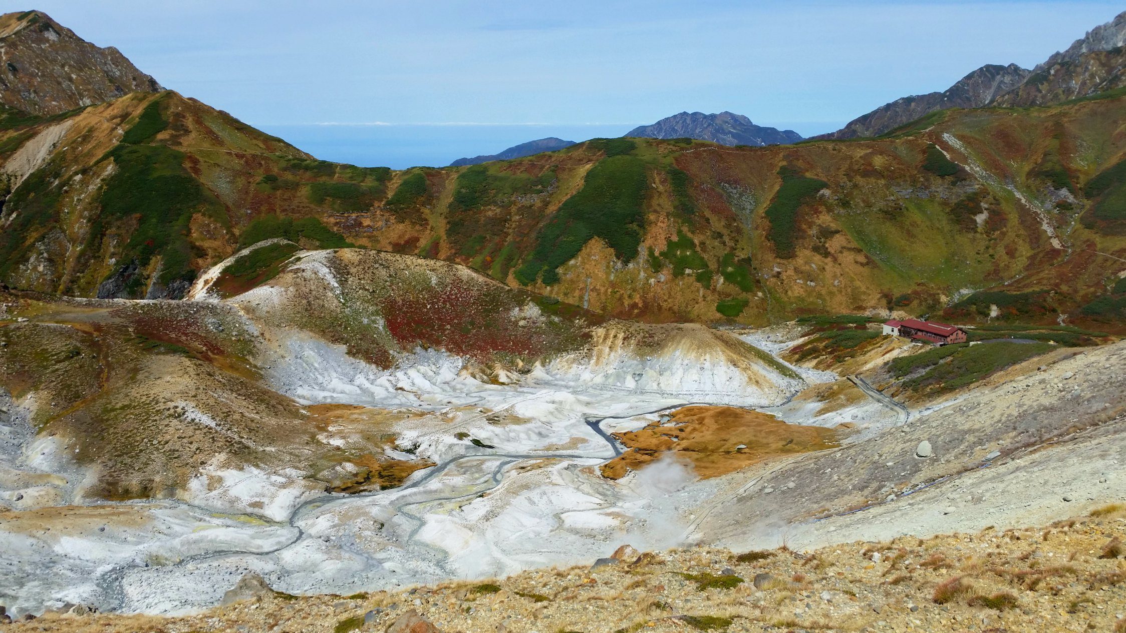 Hell Valley in Murodo on the Tateyama Kurobe Alpine Route in Japan