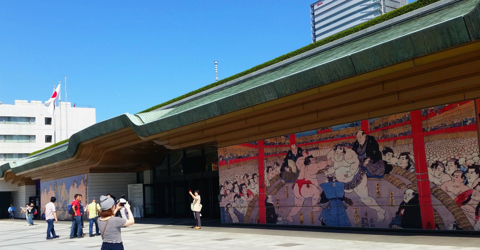 About to Enter the Ryogoku Kokugikan Sumo Wrestling Arena in Tokyo
