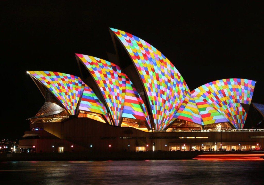 Sydney Vivid Festival - Colours on the Sydney Harbour Bridge, Australia
