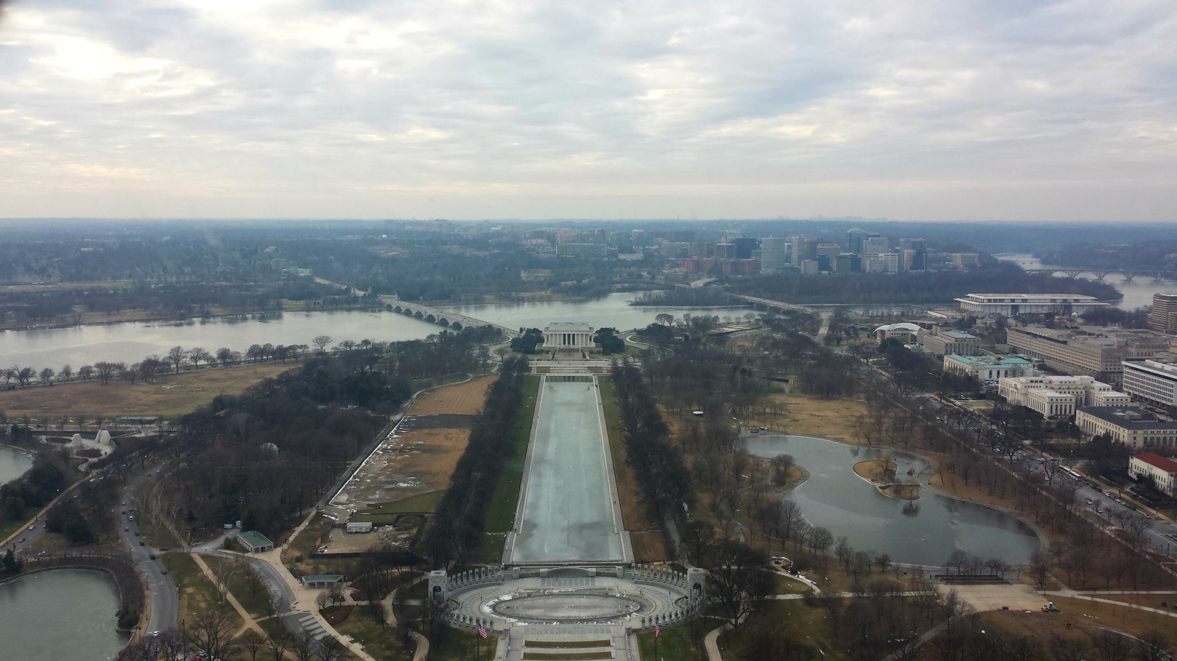 View of the Lincoln Memorial from the Washington Monument in the National Mall, Washington DC
