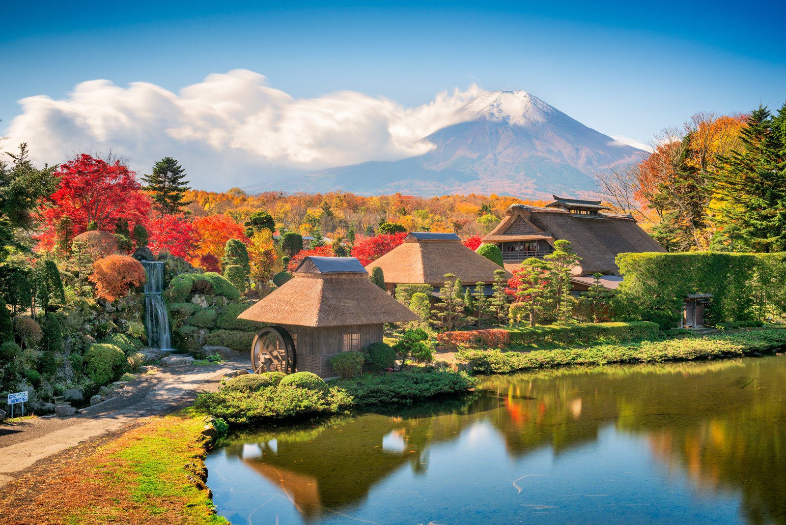 Oshino Hakkai Village in the Five Lakes Region near Mt Fuji
