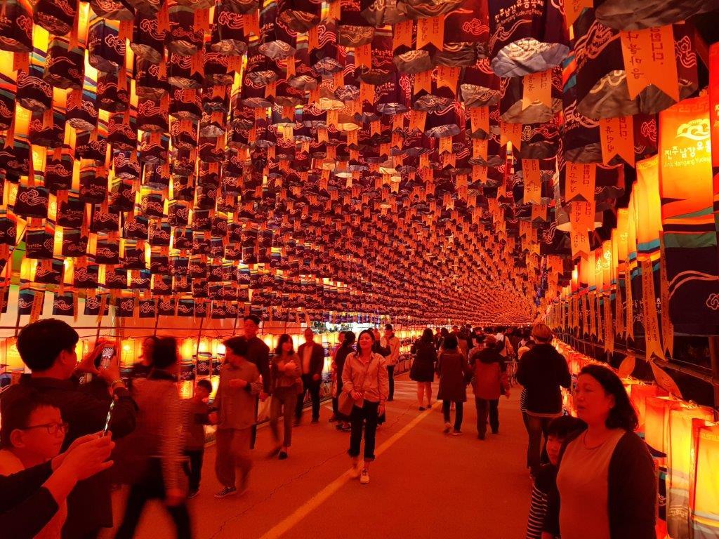 Lantern Corridor at the Jinju Lantern Festival in South Korea