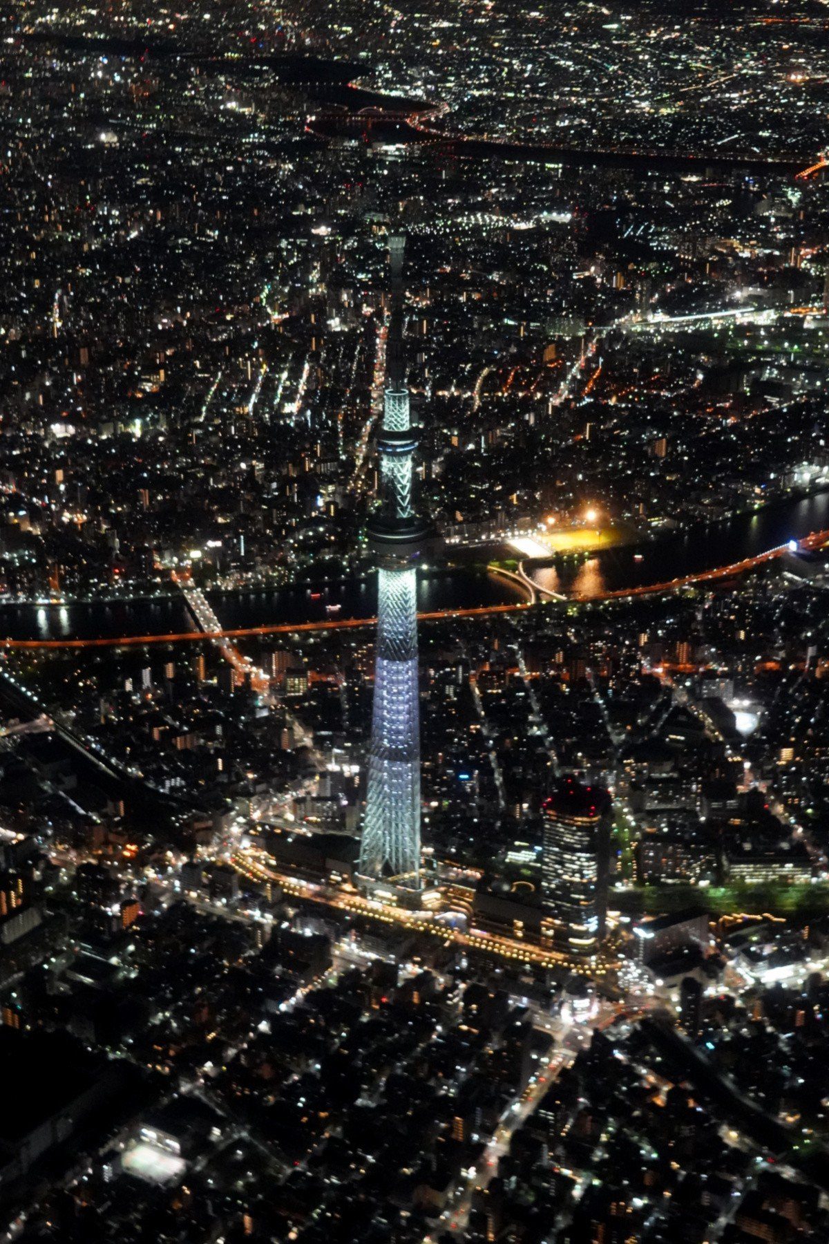 View of the Tokyo Skytree during our Family Helicopter Flight over Tokyo