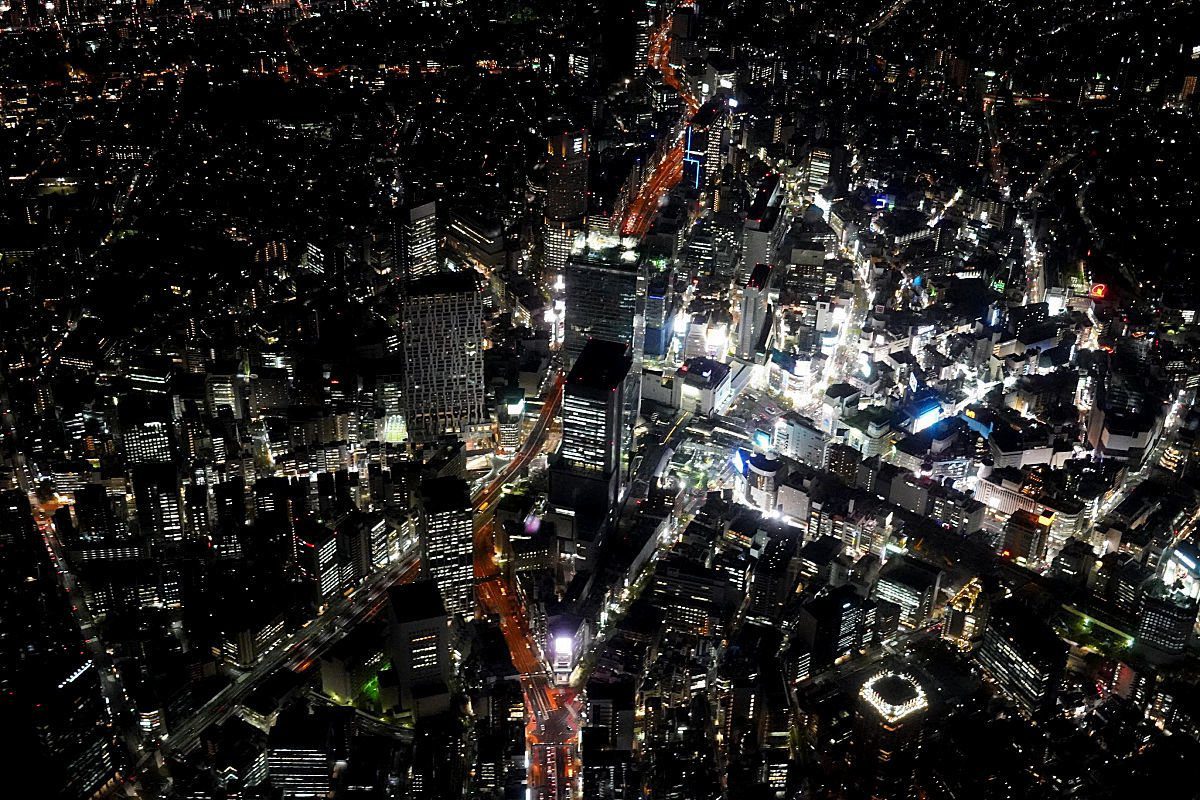 Helicopter Ride over Tokyo looking at Shinjuku