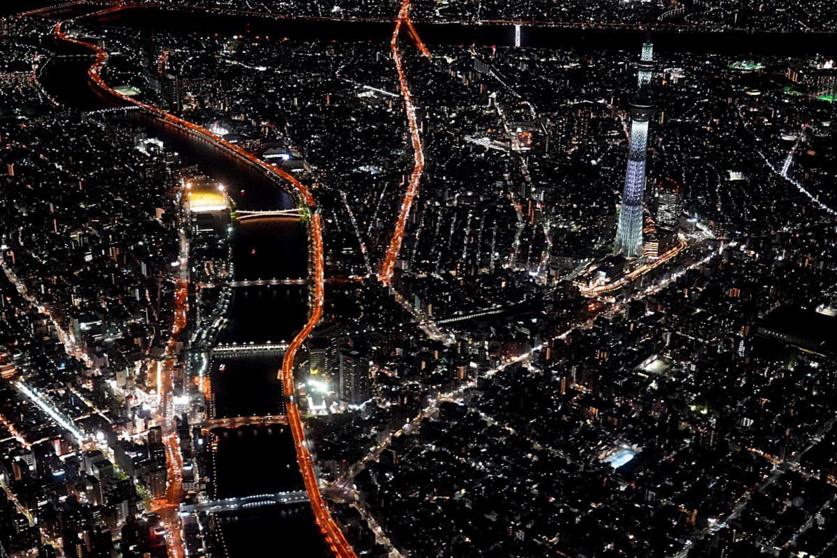 Helicopter Views over the Tokyo Skytree