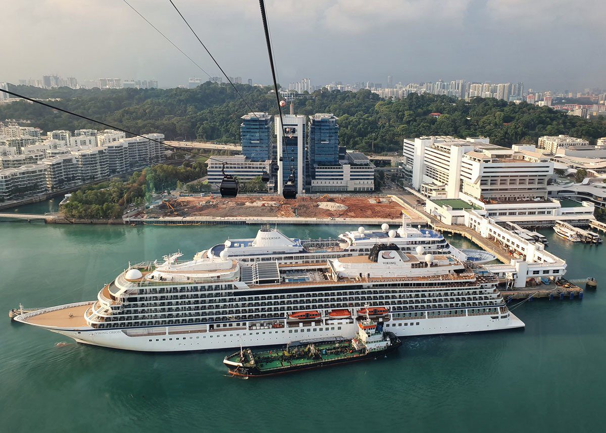 Cruise Ship from Cable Car