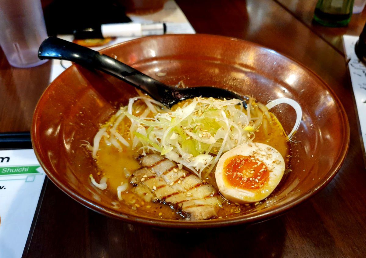 Tokyo Ramen Tour Stop 2 - Spicy Miso Curry Ramen, with pork and spicy miso broth